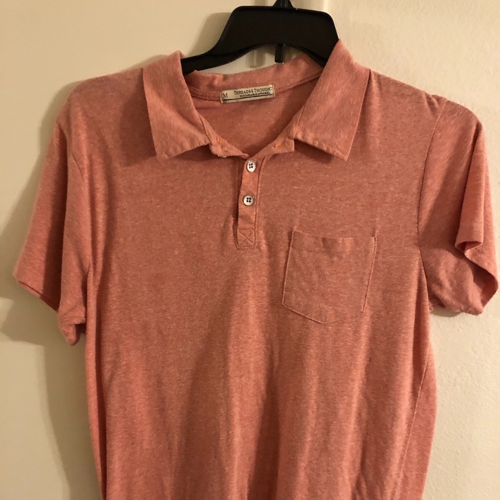 THREADS 4 THOUGHT MENS M ORANGE POLO SHIRT